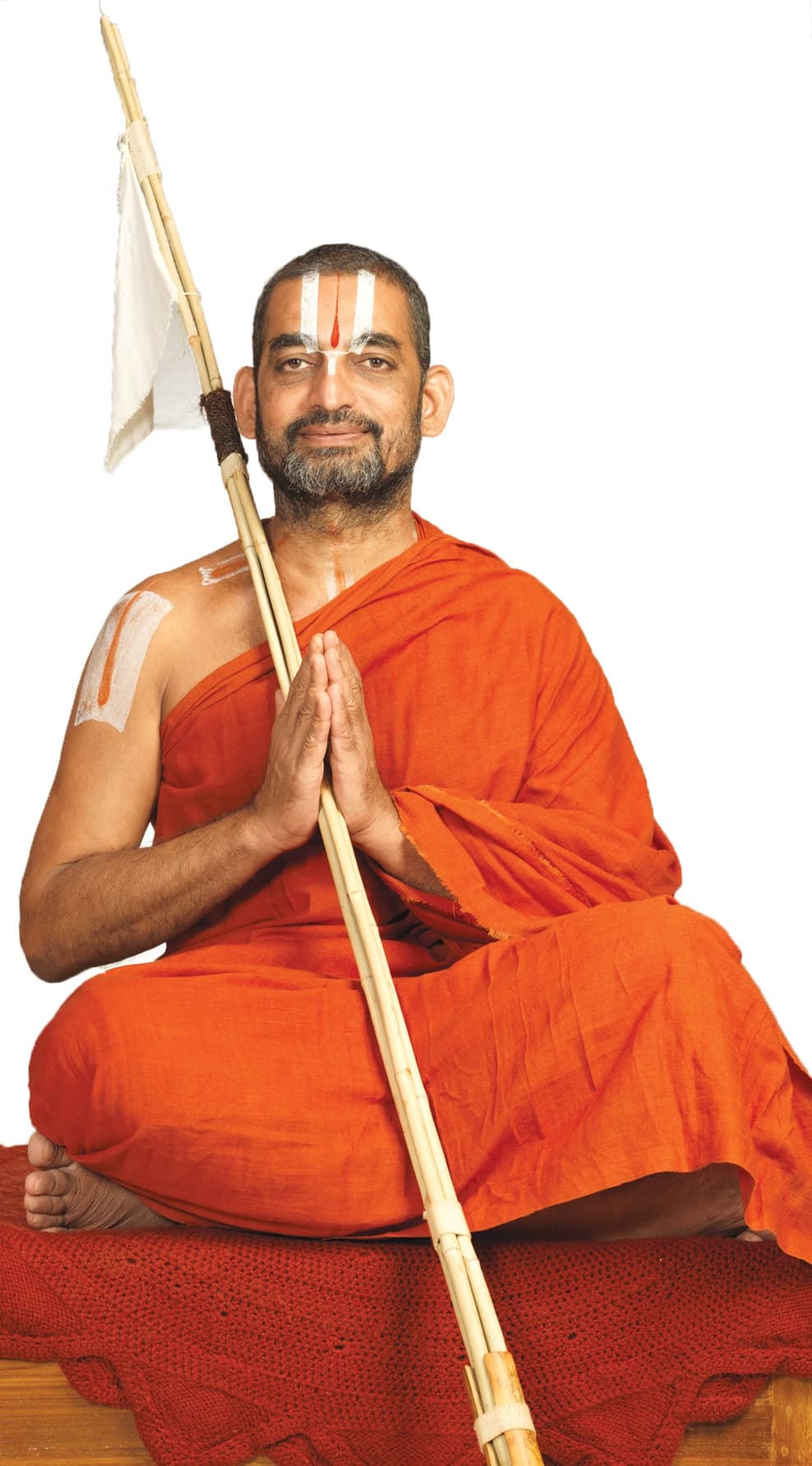 HH Sri Chinna Jeeyar Swamiji seated in meditation with folded hands