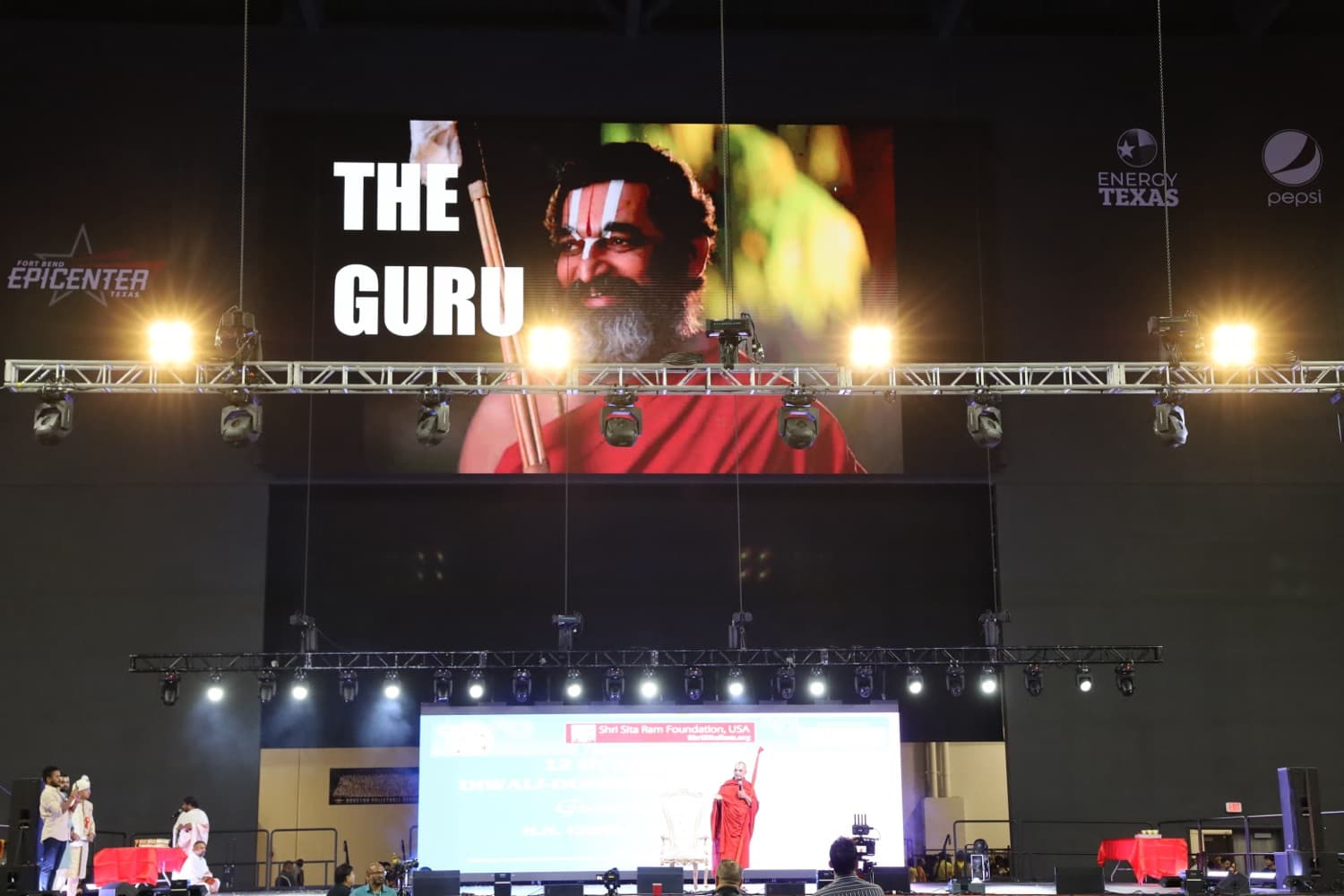 Swamiji on the guru stage